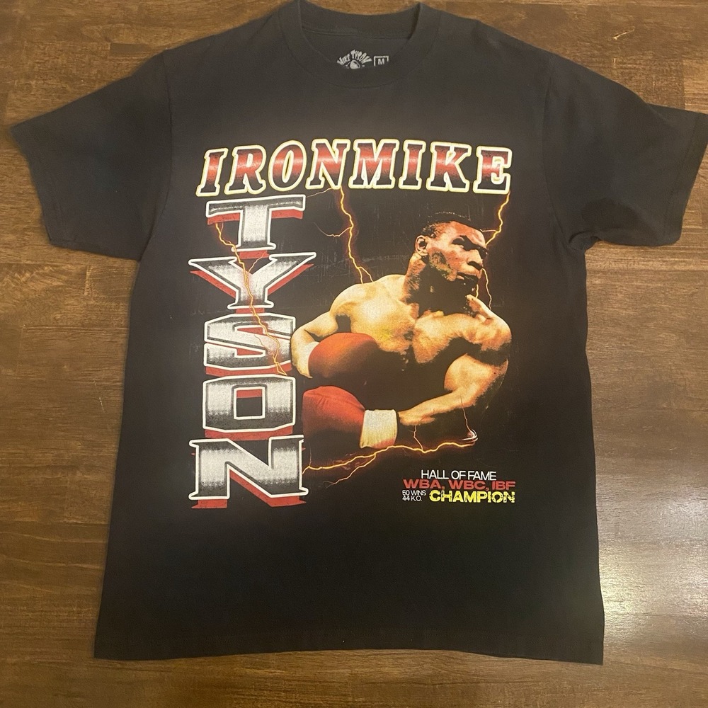 Mike Tyson Iron Mike Boxing Champion Graphic T Shirt Black Size M